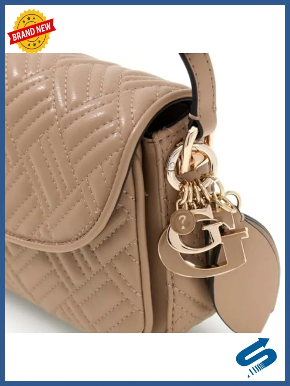 GUESS Sally Convertible Crossbody Flap Quilted Satchel Handbag
